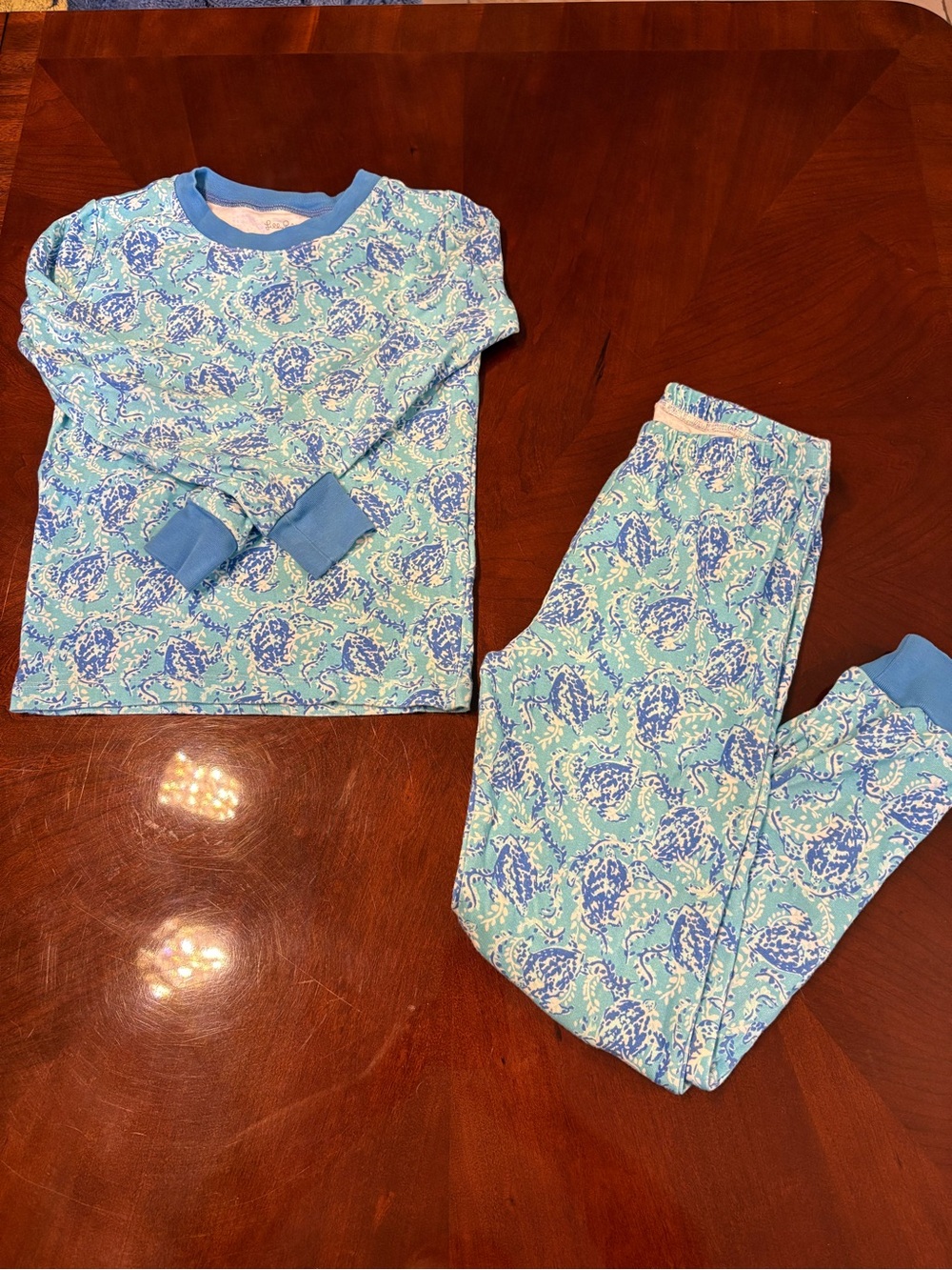 Lilly Pulitzer for Pottey Barn Kids Blue Tight Fit Pajama Set